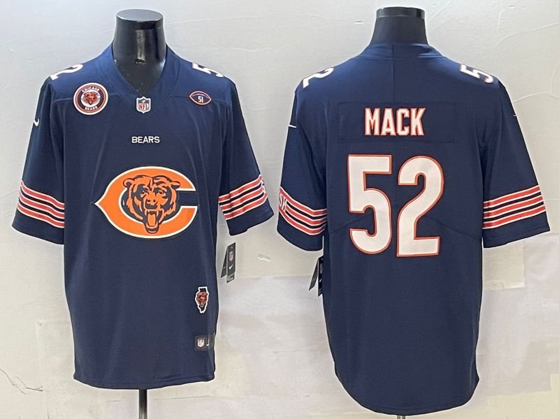 Men Chicago Bears #52 Mack Blue 2025 Nike Limited NFL Jersey style 5->chicago bears->NFL Jersey